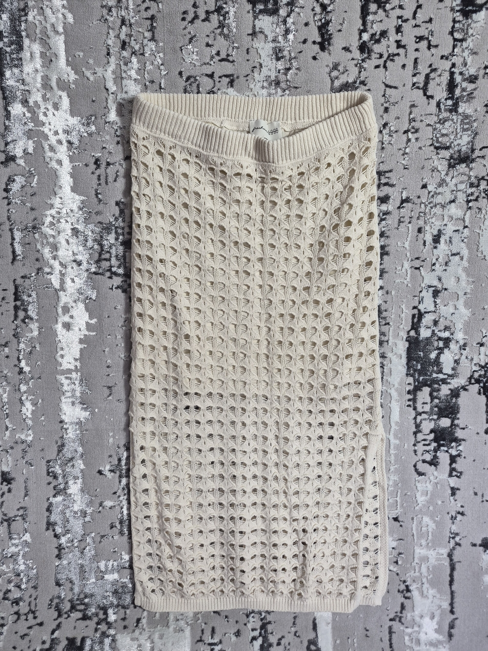 FRESHMEN 1996 Boohoo cream crochet Maxi skirt Tube bodycon skirt FISHERMEN M